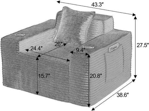 Boneless 1-Seater Sofa Chair – Cozy Lounge Seat