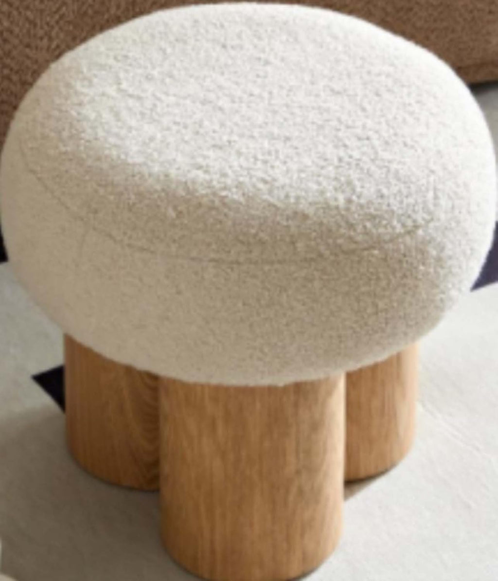 Round Mushroom Ottoman – Soft Entryway Footstool
