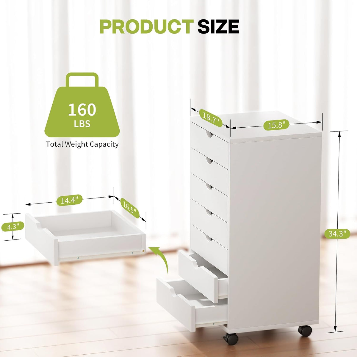 7-Drawer Storage Cabinet – Mobile Organizer