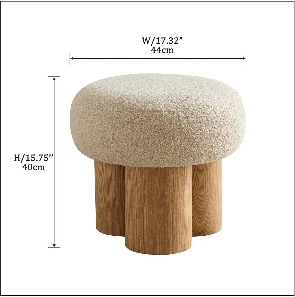 Round Mushroom Ottoman – Soft Entryway Footstool