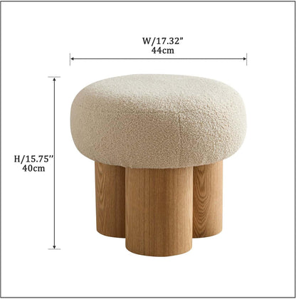 Round Mushroom Ottoman – Soft Entryway Footstool