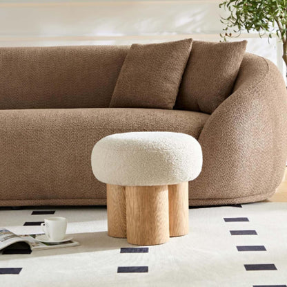 Round Mushroom Ottoman – Soft Entryway Footstool