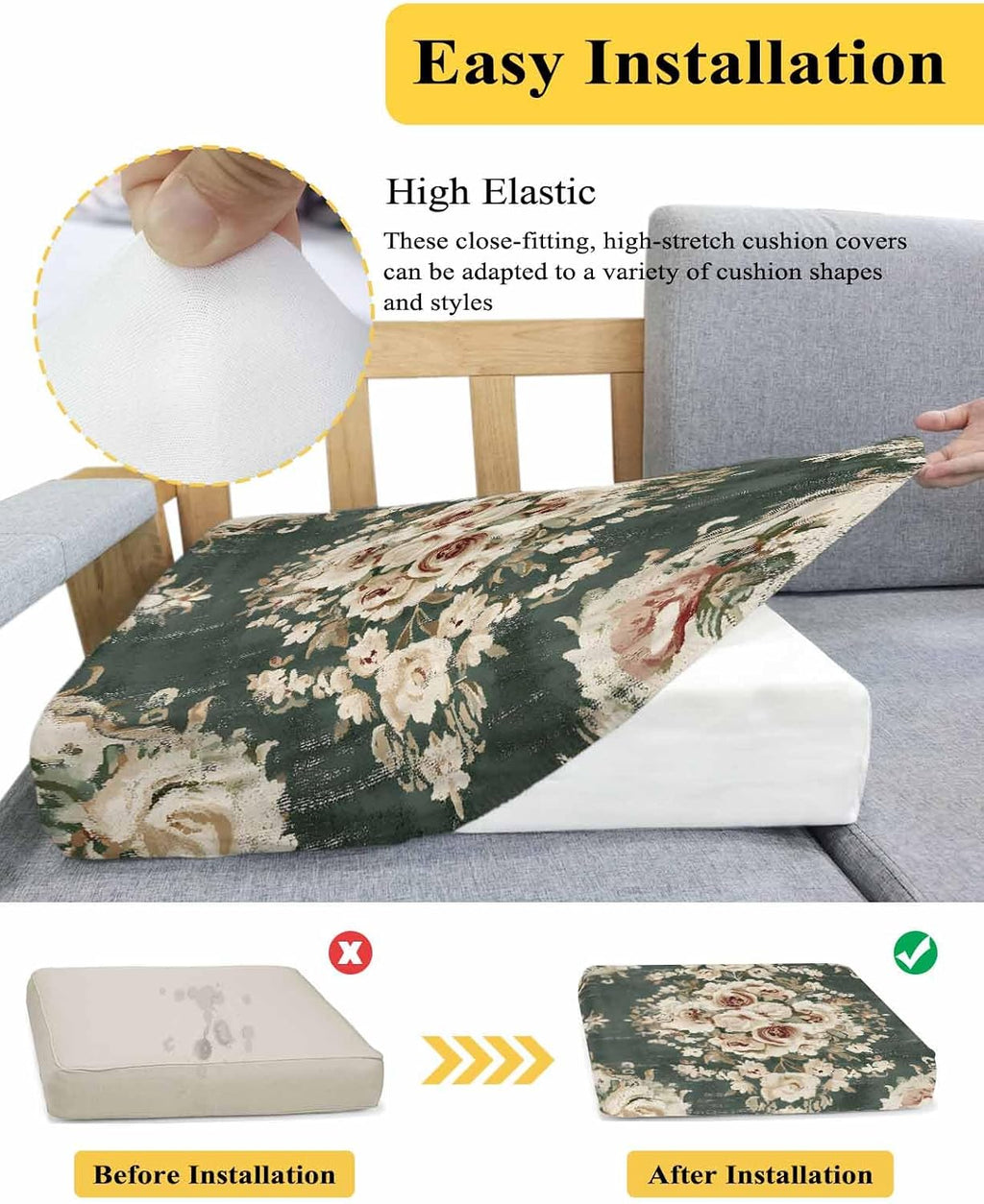 Traditional Sofa Slipcover – Stretch Furniture Protector