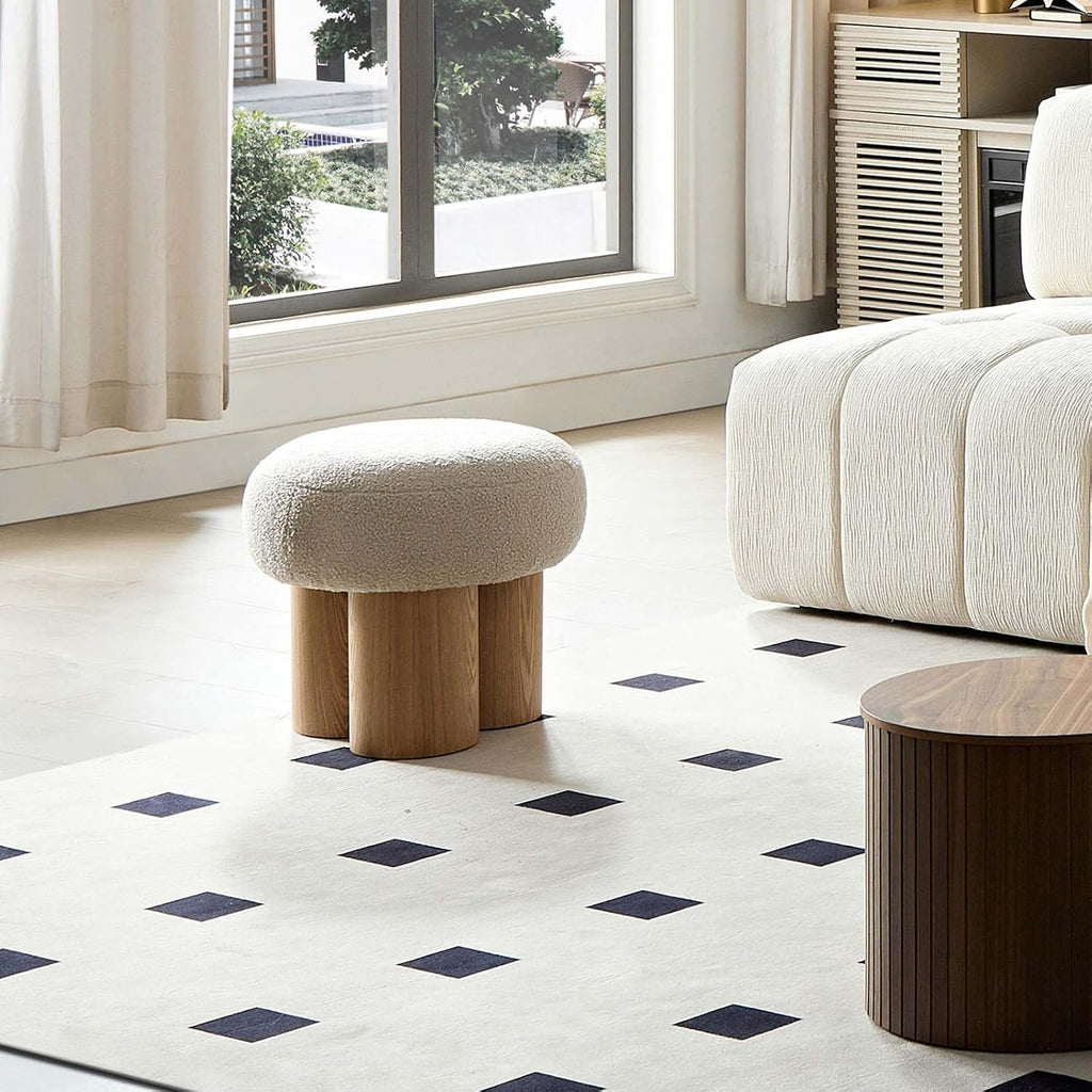 Round Mushroom Ottoman – Soft Entryway Footstool