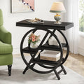 Geometric Storage Side Table – Industrial Nightstand