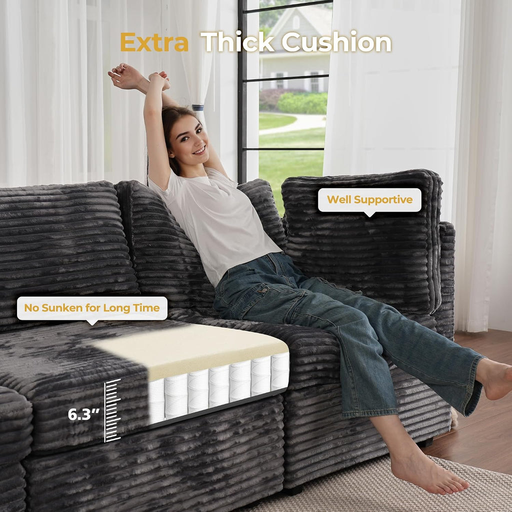Modern Modular Corduroy Sectional Sofa