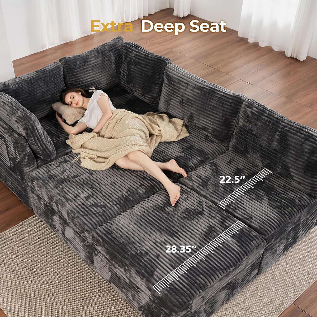 Modern Modular Corduroy Sectional Sofa
